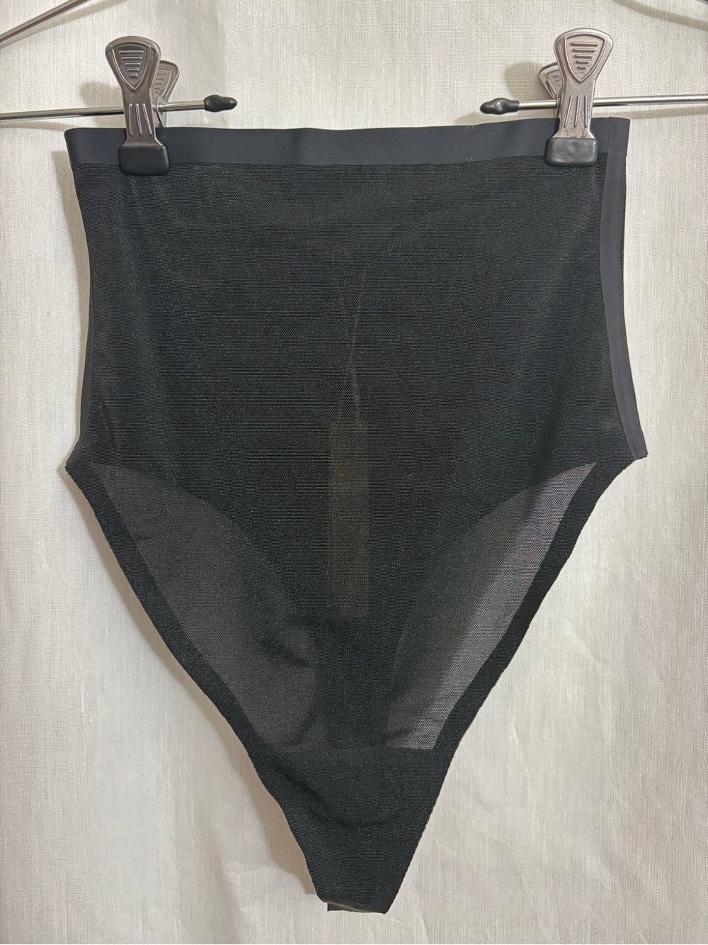 SKIMS Power Mesh High Waisted Thong Onyx Black S NWT SH-HWT-0251 - Picture 2 of 7